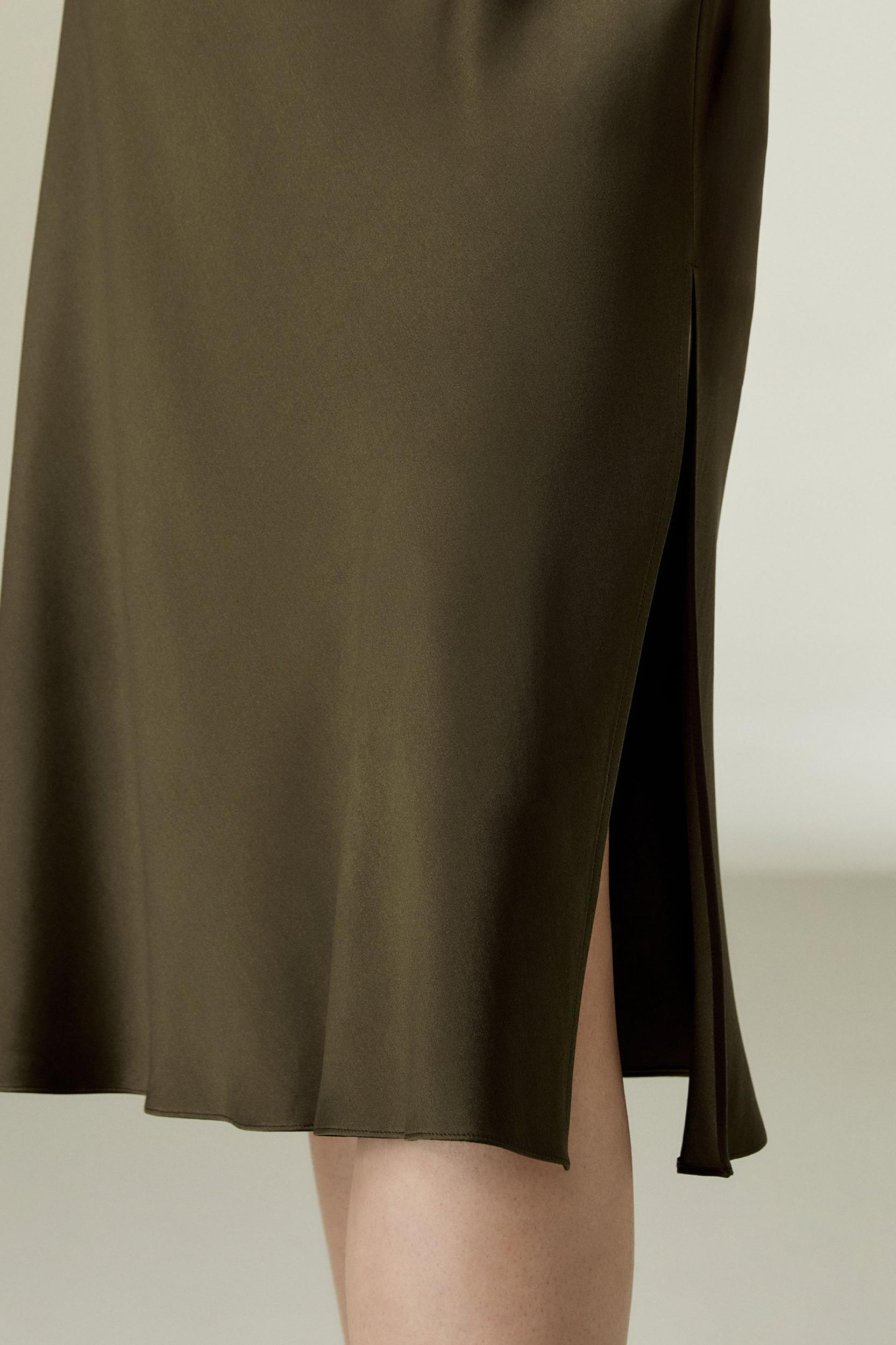 Bias-cut Silk Midi Skirt Product Image