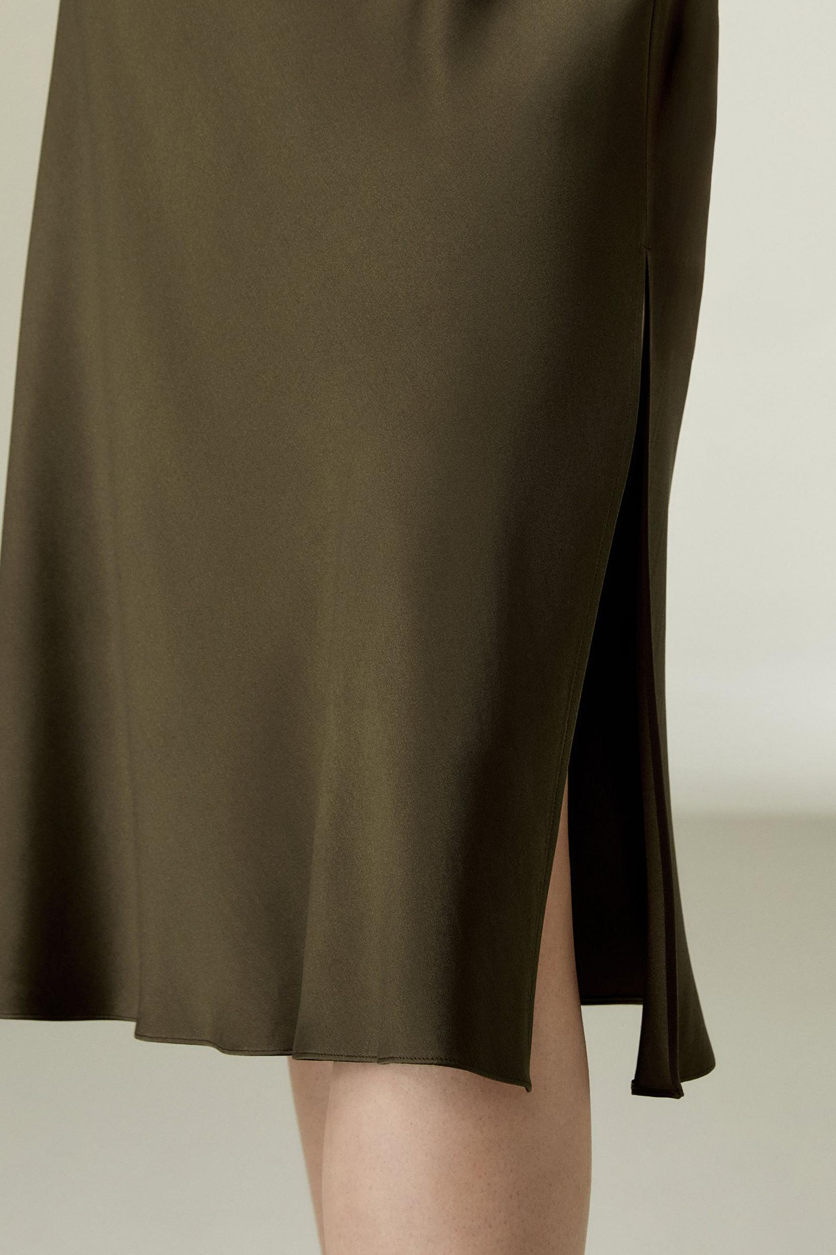 Bias-cut Silk Midi Skirt Product Image
