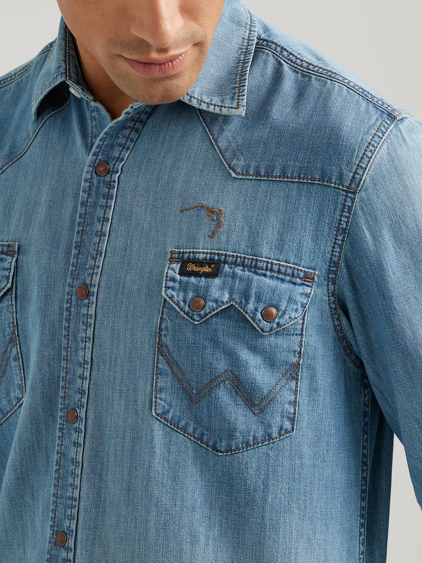 Wrangler x Buffalo Trace™ Men's Revival Shirt in Indigo Product Image
