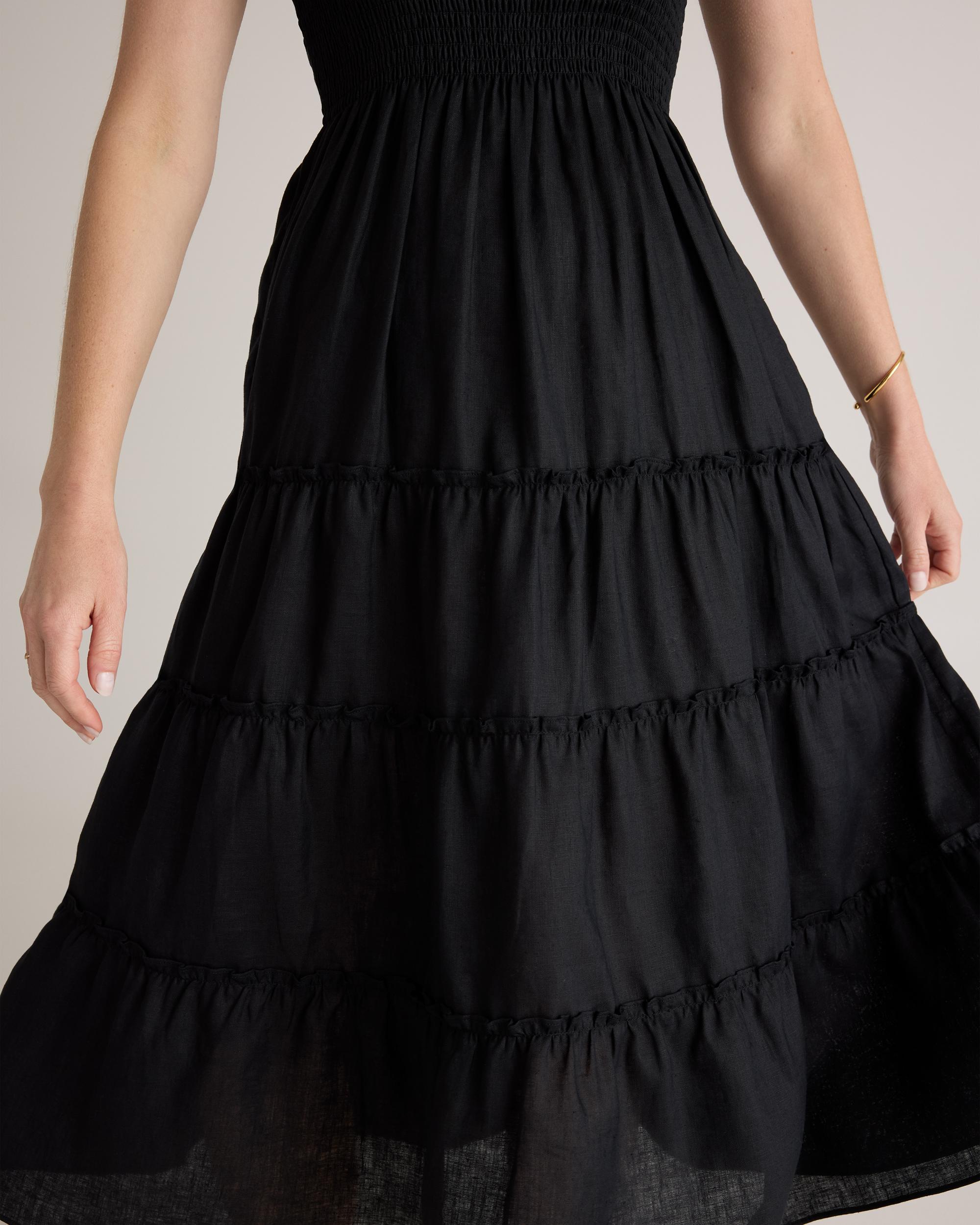 Quince | Women's 100% European Linen Smocked Midi Dress Product Image