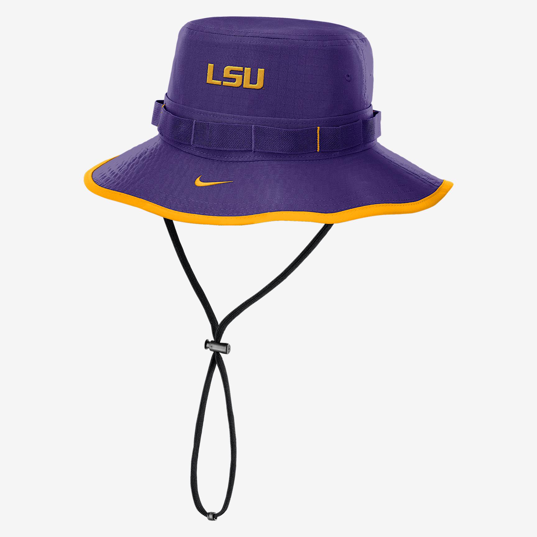 LSU Tigers On-Field Apex Boonie Nike Mens Dri-FIT College Bucket Hat | NC1B51LLSN-NF0 Product Image