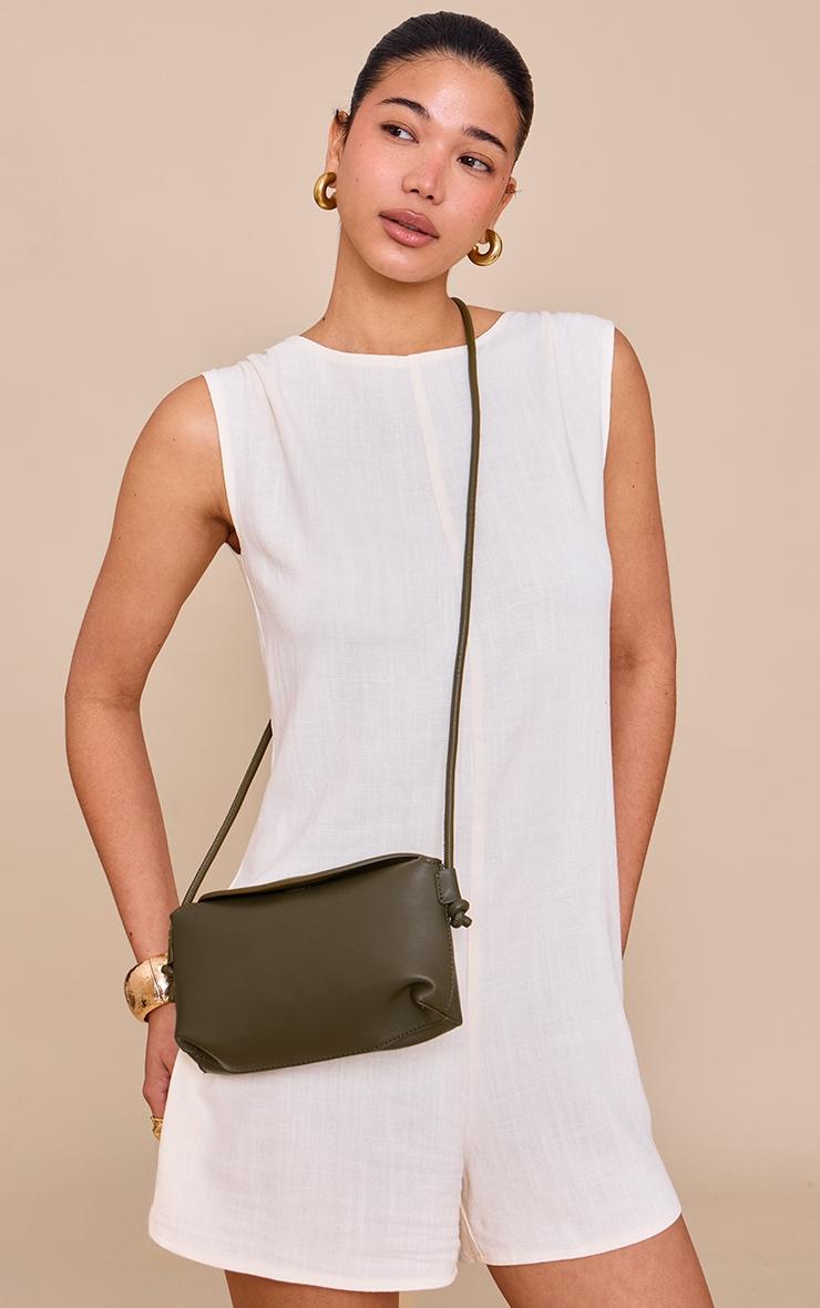 Olive Soft PU Spaghetti Strap Cross Body Bag Product Image