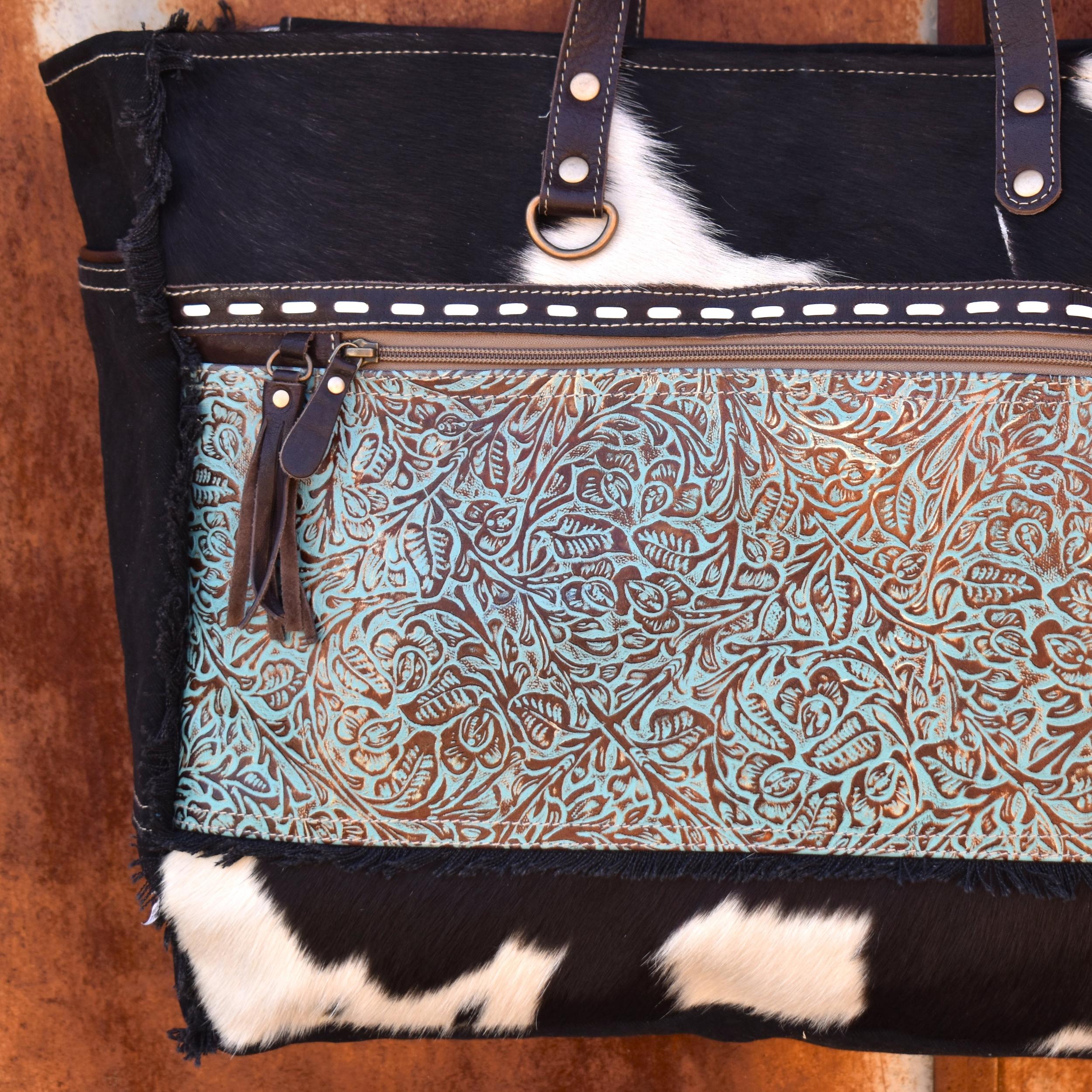 Bronzed Embossed Turquoise Weekender Product Image