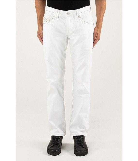 Rock Revival Justin Inverted-Fleur-De-Lis Pocketed Straight-Leg Jeans Product Image