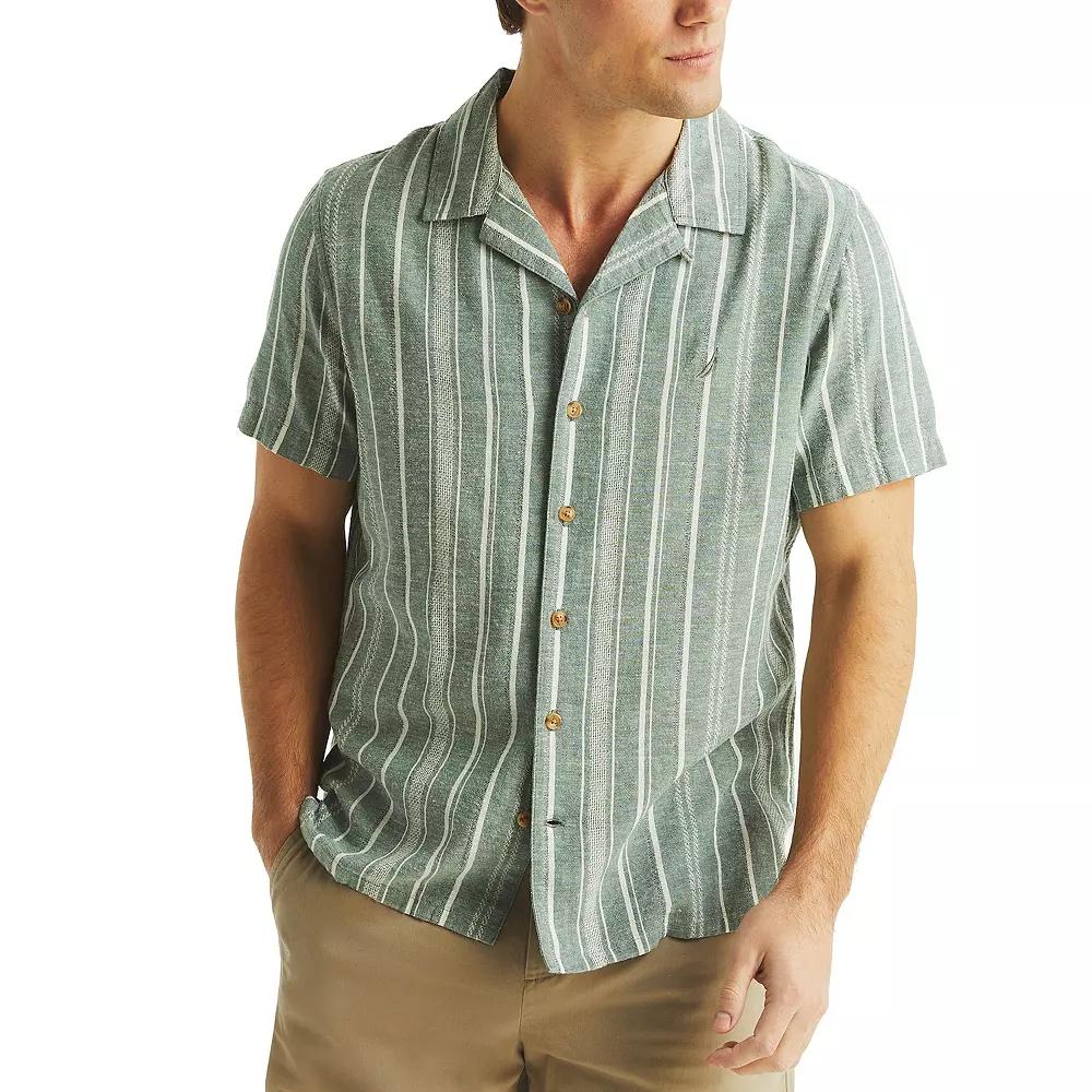 Men's Nautica Printed Short-Sleeve Camp Shirt, Size: XXL, Rainforest Green Product Image