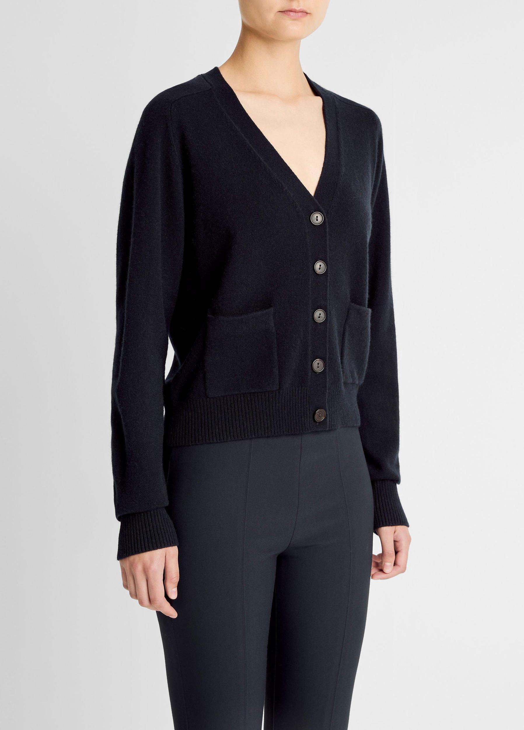 Wool & Cashmere-Blend Pocket V-Neck Cardigan Product Image