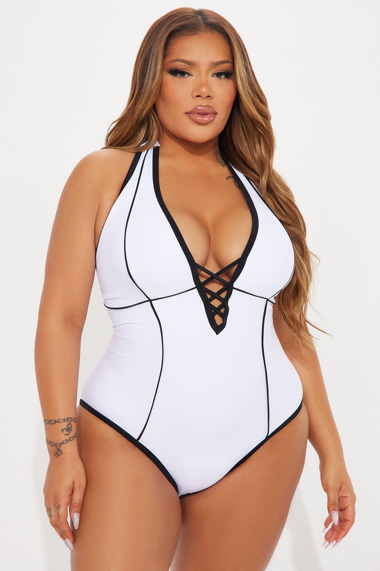 Nicole Halter One Piece Swimsuit - White/combo Product Image