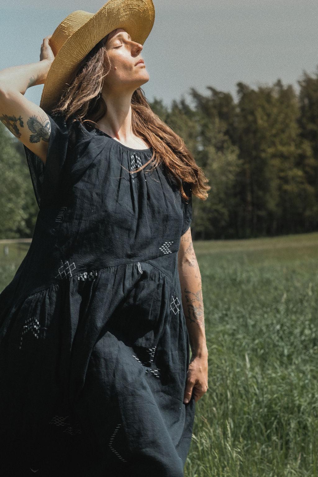 Black Honeycomb Dress Product Image