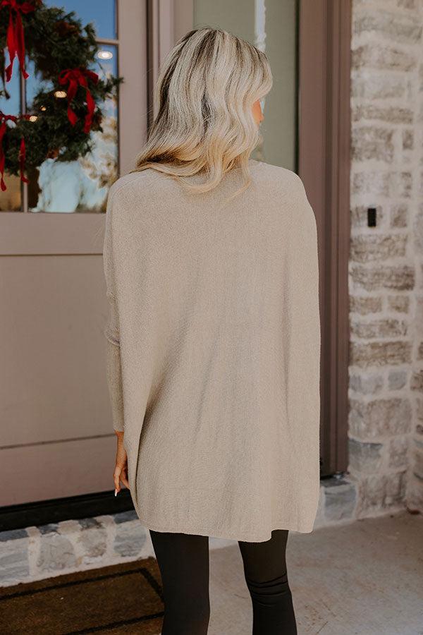 Always Cozy Sweater Top in Taupe Product Image