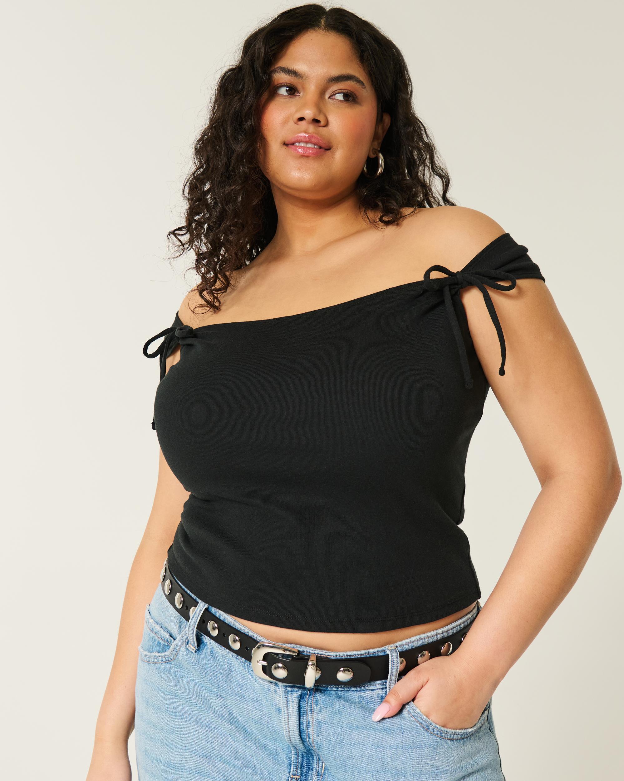 Off-the-Shoulder Tie Sleeve Top Product Image
