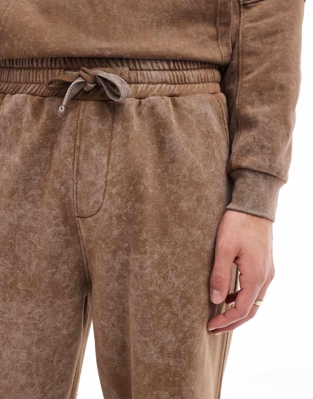 Another Influence acid wash sweatpants in brown Product Image