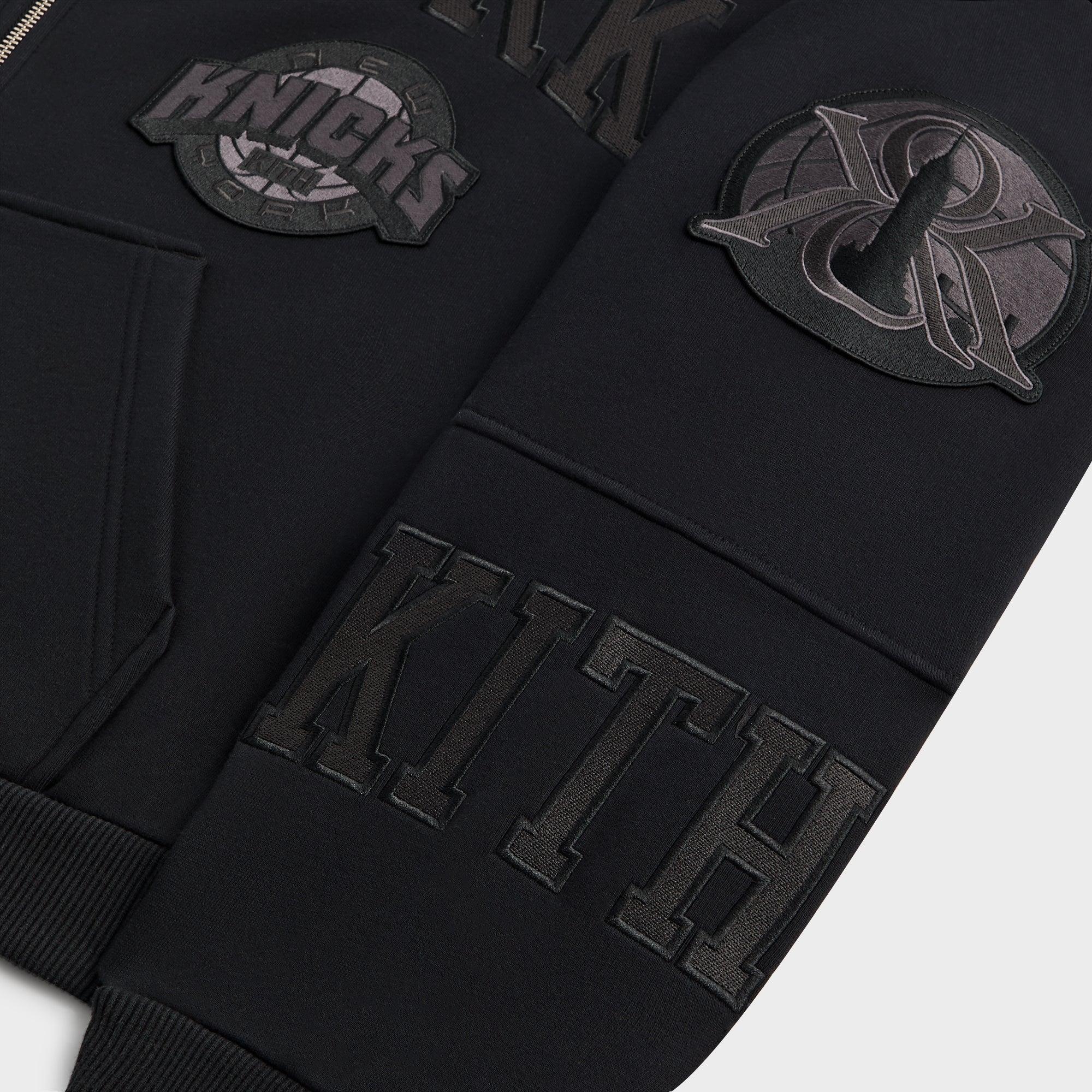 Kith for the New York Knicks Mash Up Cropped Braxton Vintage Hoodie - Black Male Product Image
