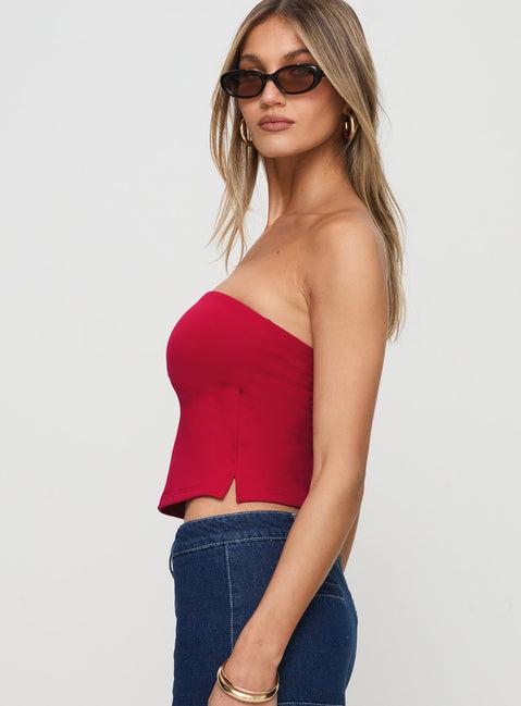 Aurorah Strapless Top Red Product Image