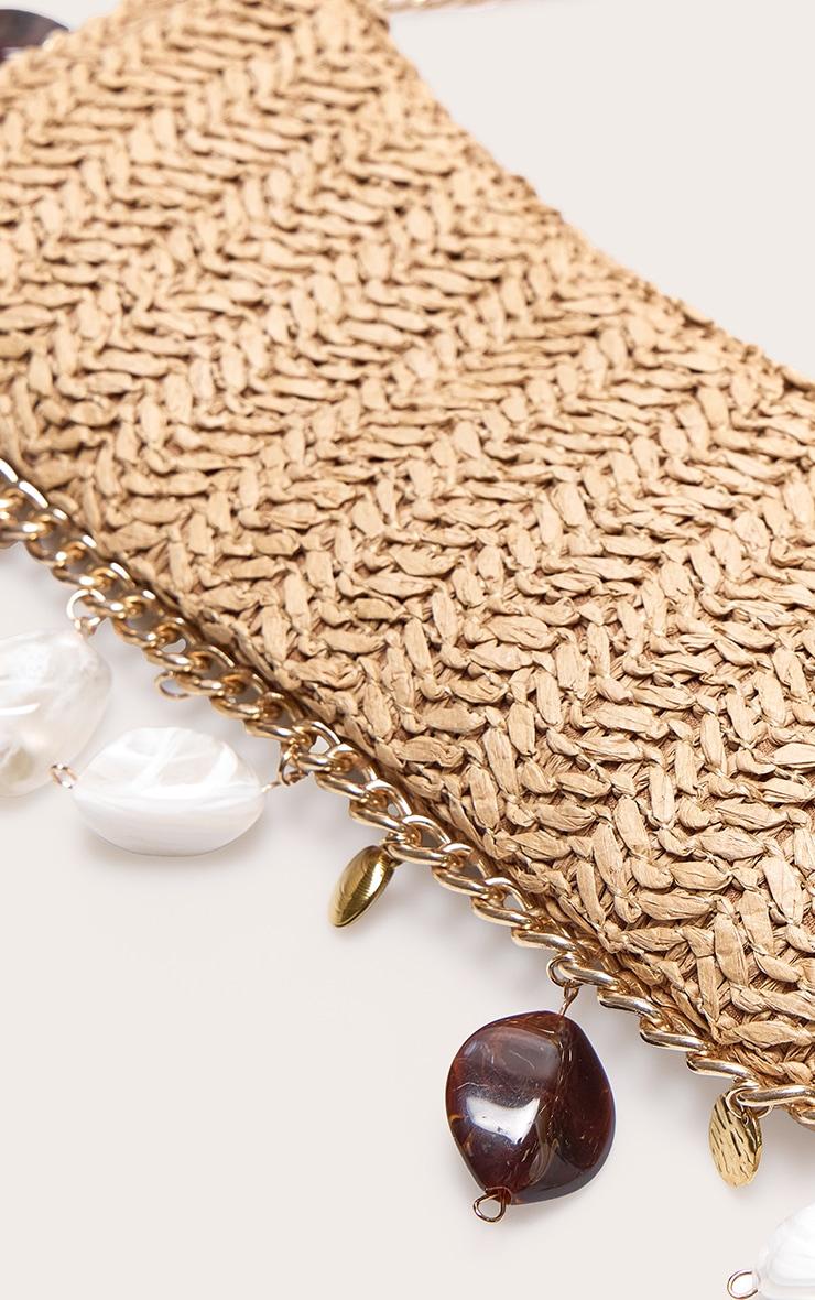 Gold Raffia Charm Slim Shoulder Bag Product Image