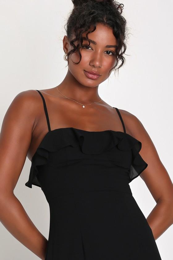 Lively Evenings Black Sleeveless Tiered Maxi Dress Product Image