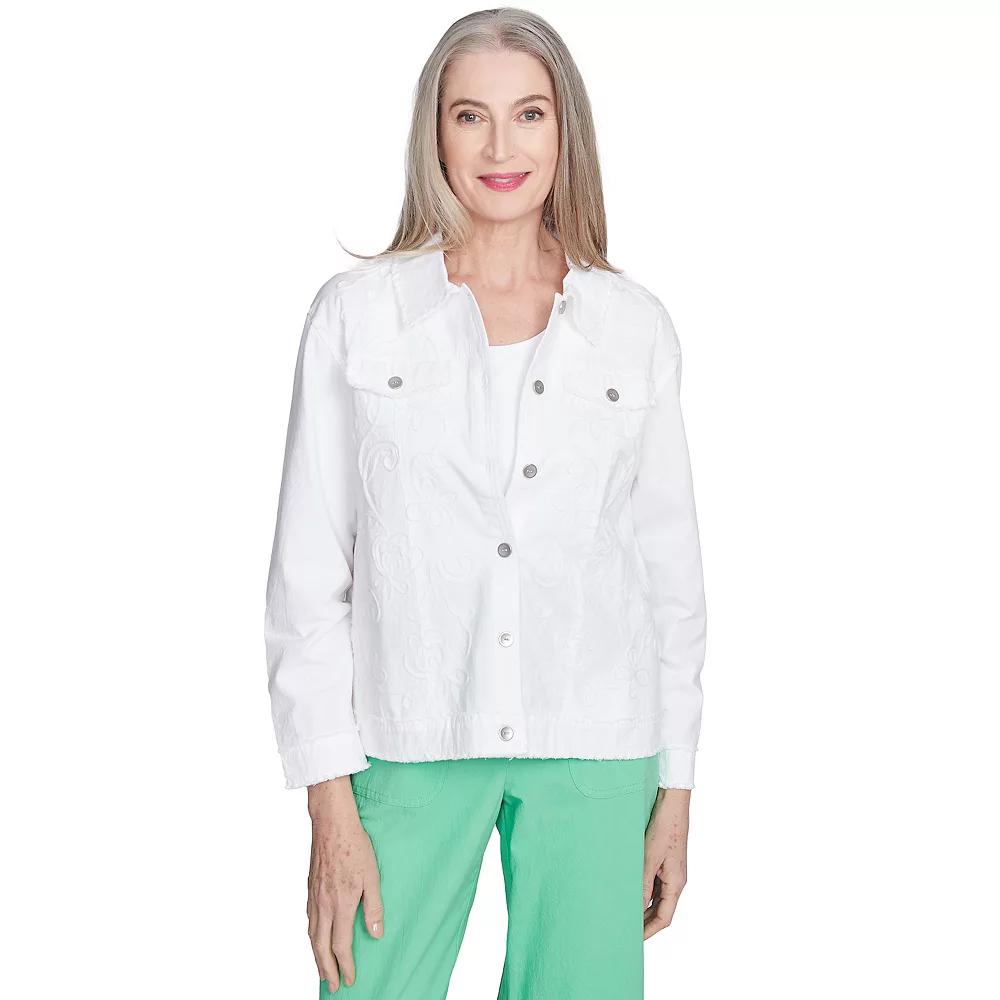 Women's Alfred Dunner Soutache Fringe Trim Jacket,  Product Image