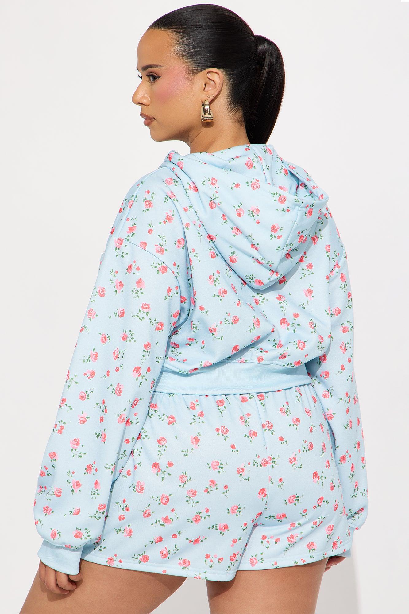 Fiona Floral Short Set - Light Blue Product Image