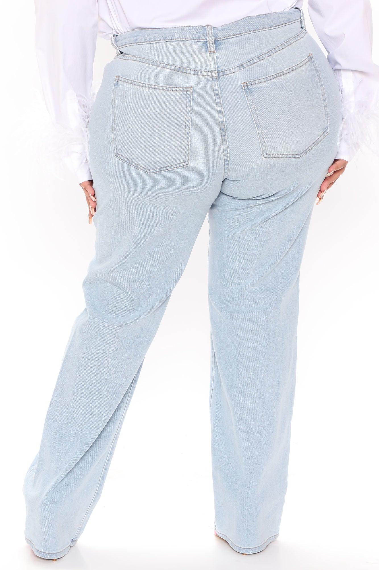 90's Nostalgia Straight Leg Jeans - Light Blue Wash Product Image