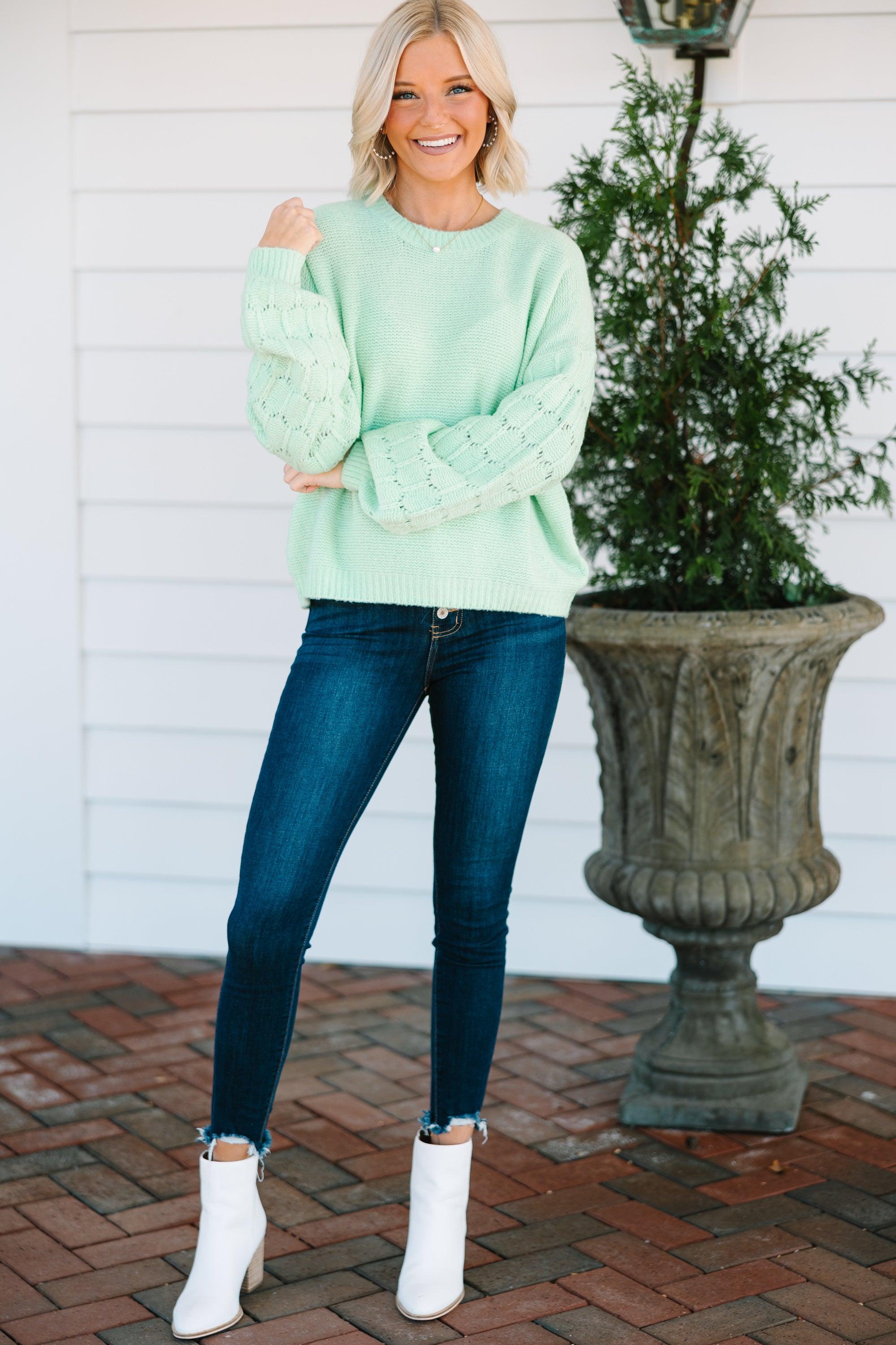 Feeling Close To You Mint Sweater Female Product Image