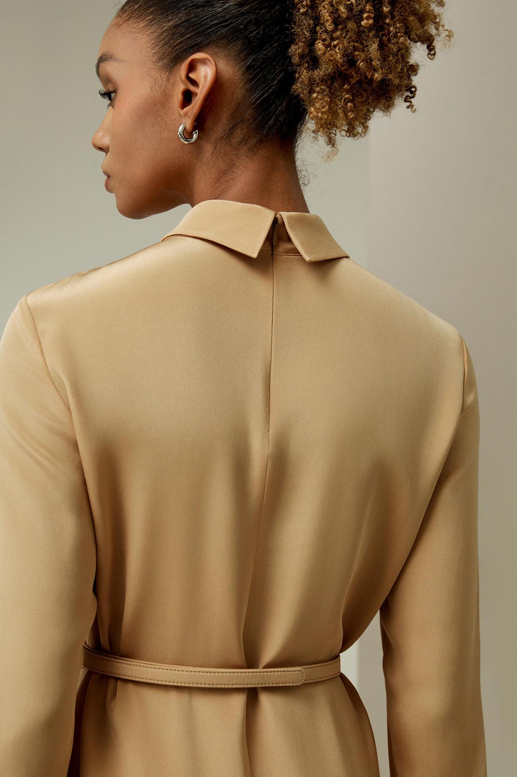 (Evanna) Stand Collar A Line Dress Product Image