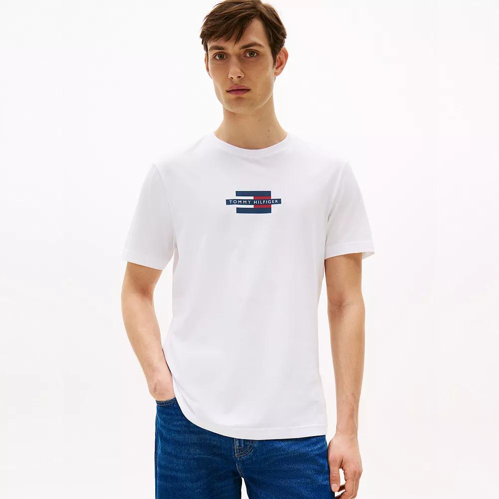 Men's Tommy Hilfiger Flag Box Graphic Tee, Size: XL, White Product Image