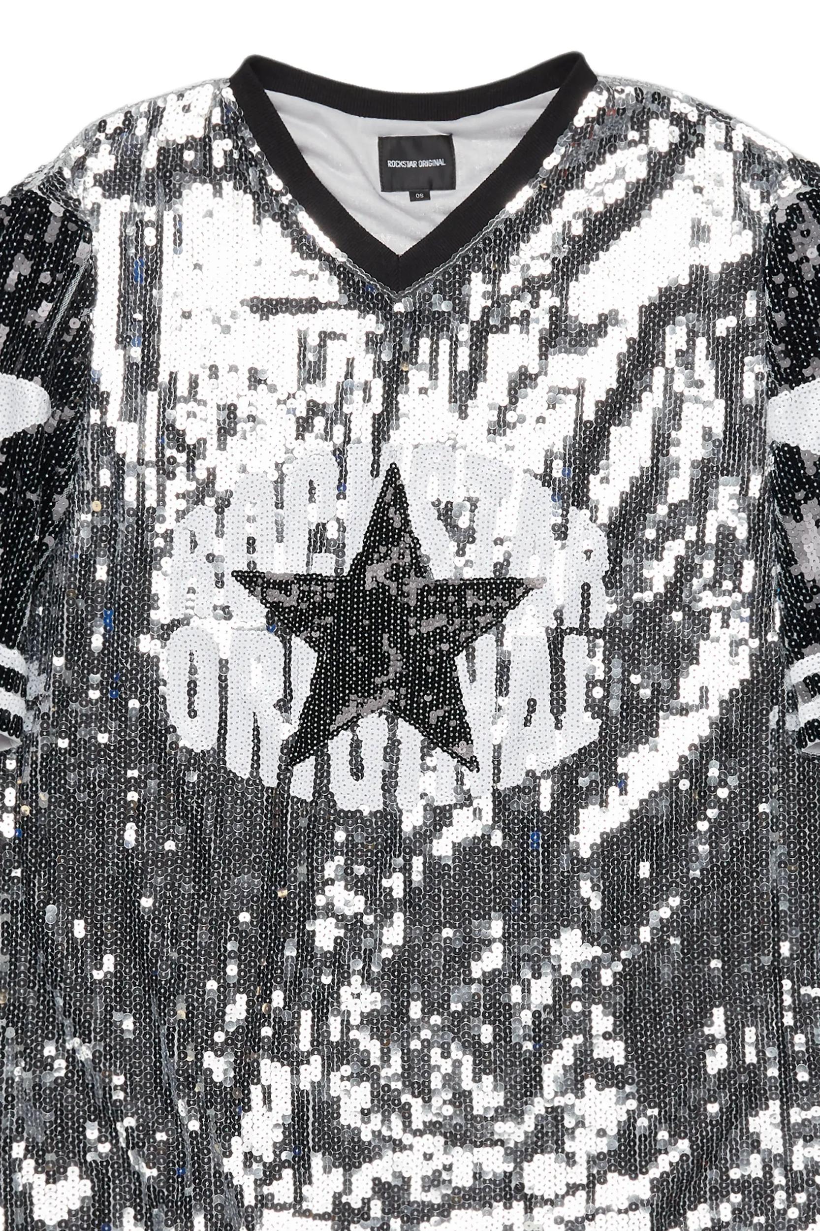 Half Time Silver Sequin Mini Dress Female Product Image