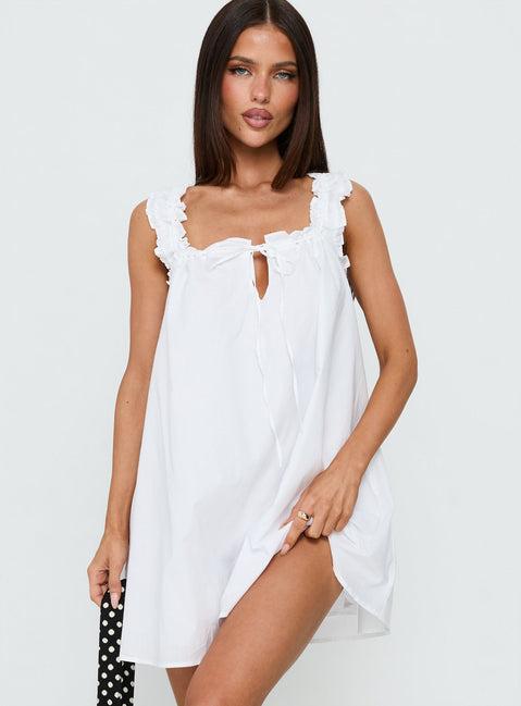 Swing Mini Dress White Petite Product Image