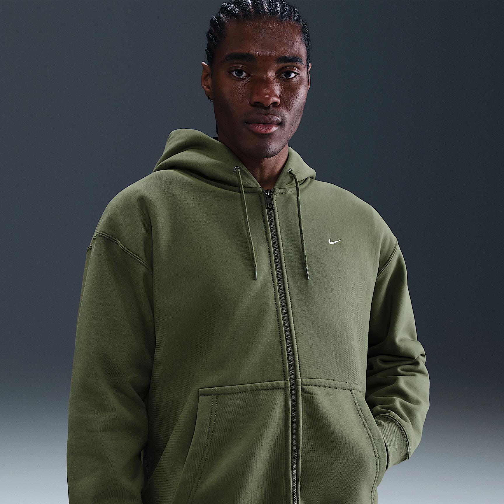Nike Mens Solo Swoosh Full-Zip Fleece Hoodie | HV1084-222 Product Image