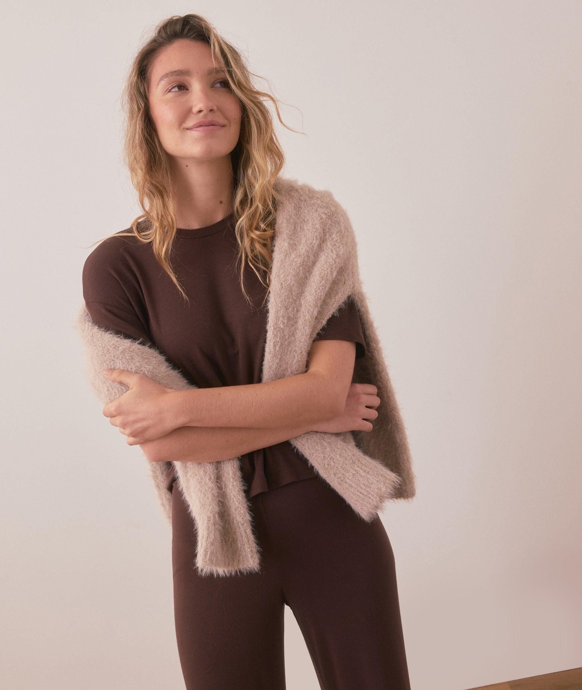 Lexi Rib Lounge Cropped Tee Product Image