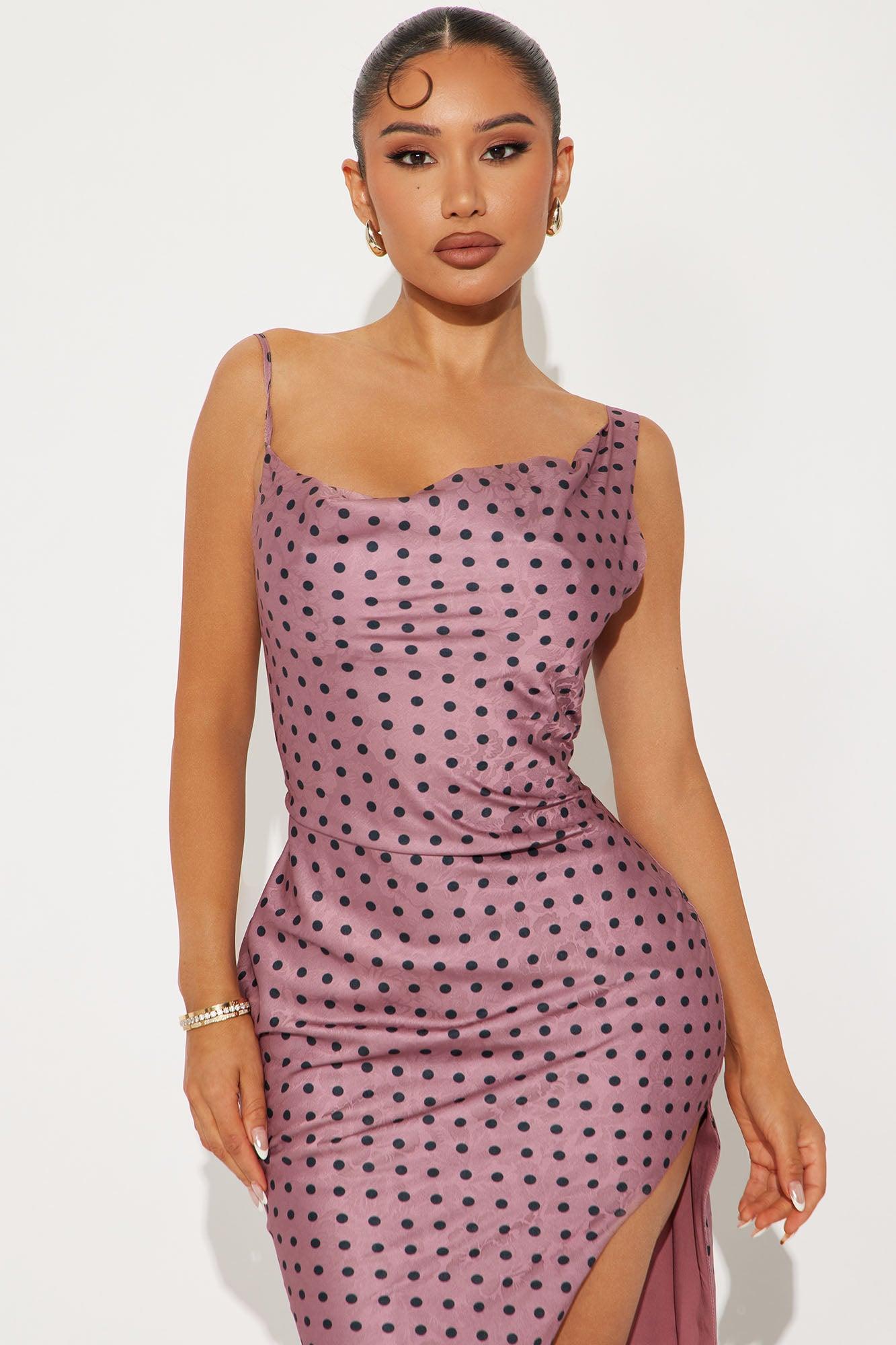 Sonya Satin Maxi Dress - Mauve/combo Product Image