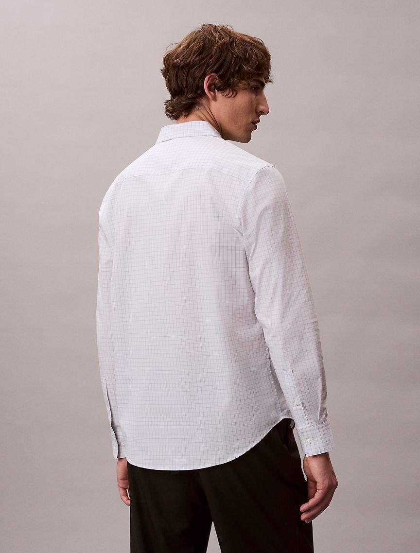 Cotton Stretch Grid Button-Down Shirt Product Image