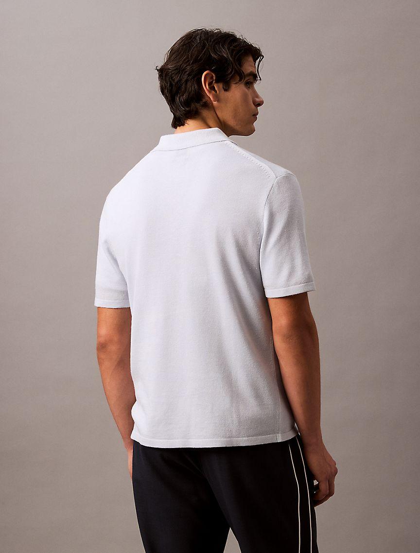 Linen Blend Classic Sweater Polo Shirt Product Image