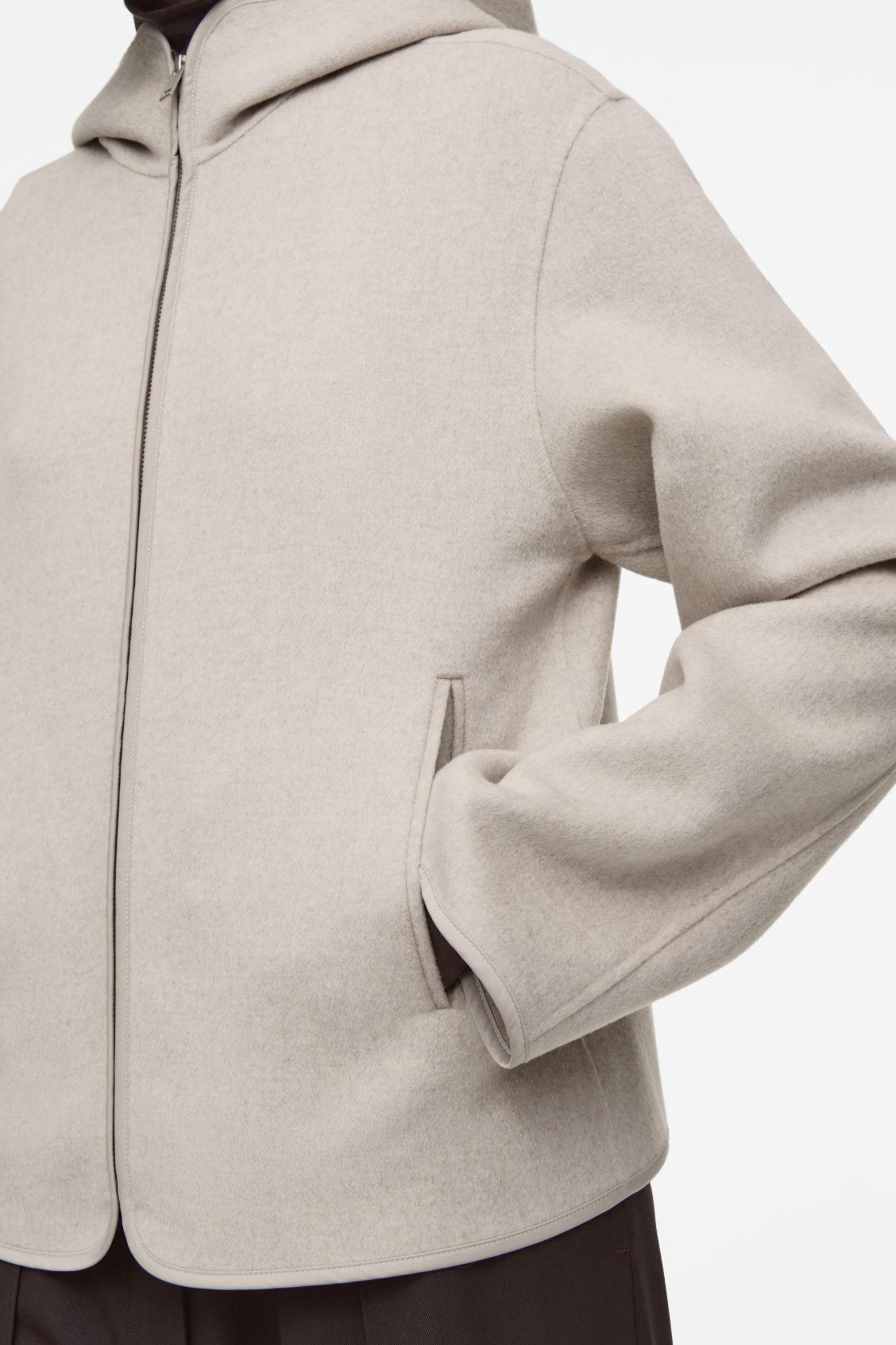 HOODED DOUBLE-FACED WOOL JACKET Product Image