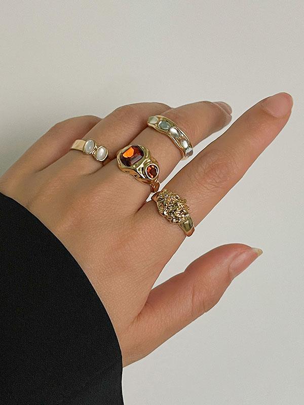 Geometric Rhine Stones Rings Accessories Product Image