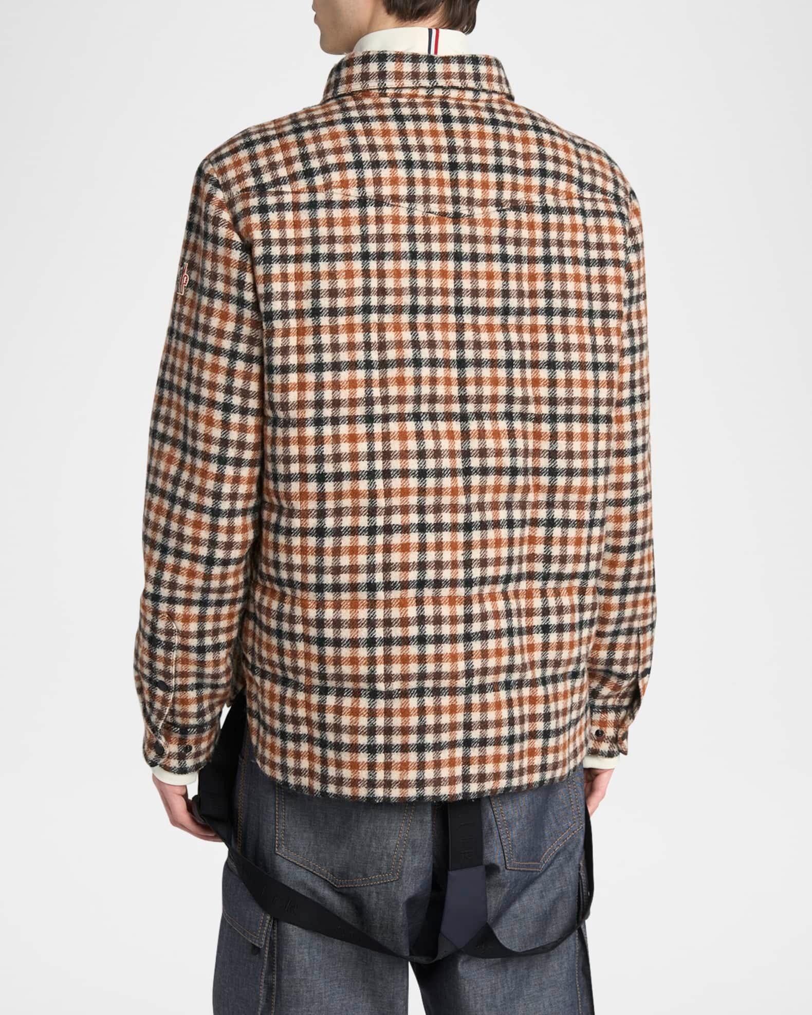 Men's Check Wool Padded Shirt Jacket Product Image