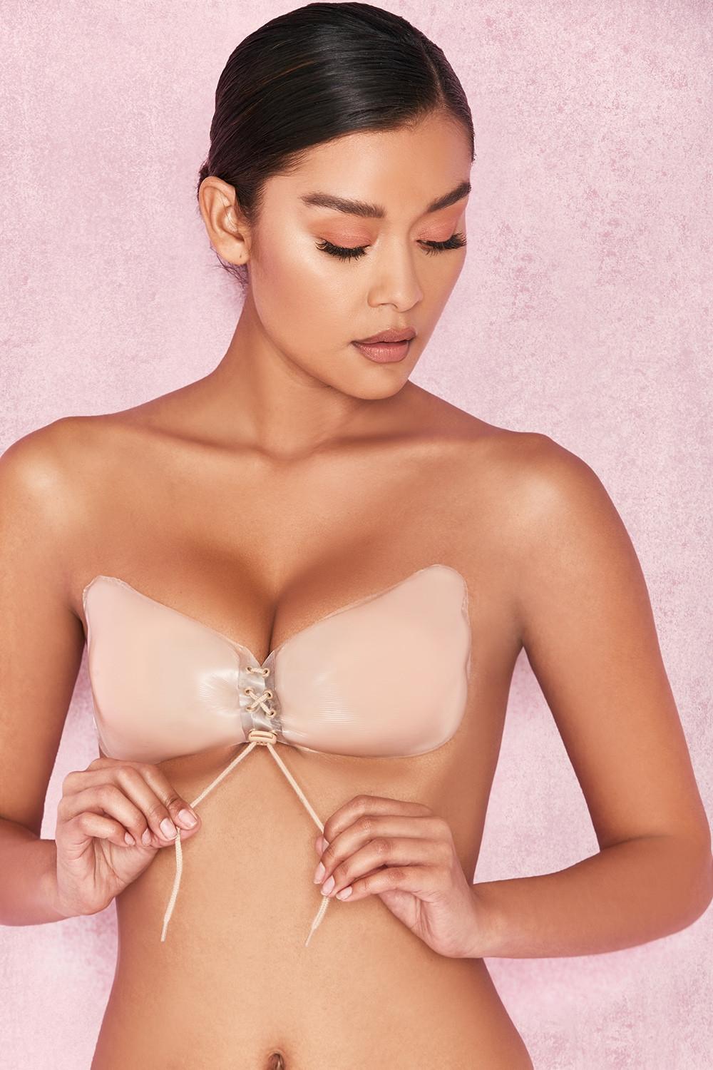  silicon push up invisible bra - beige Product Image