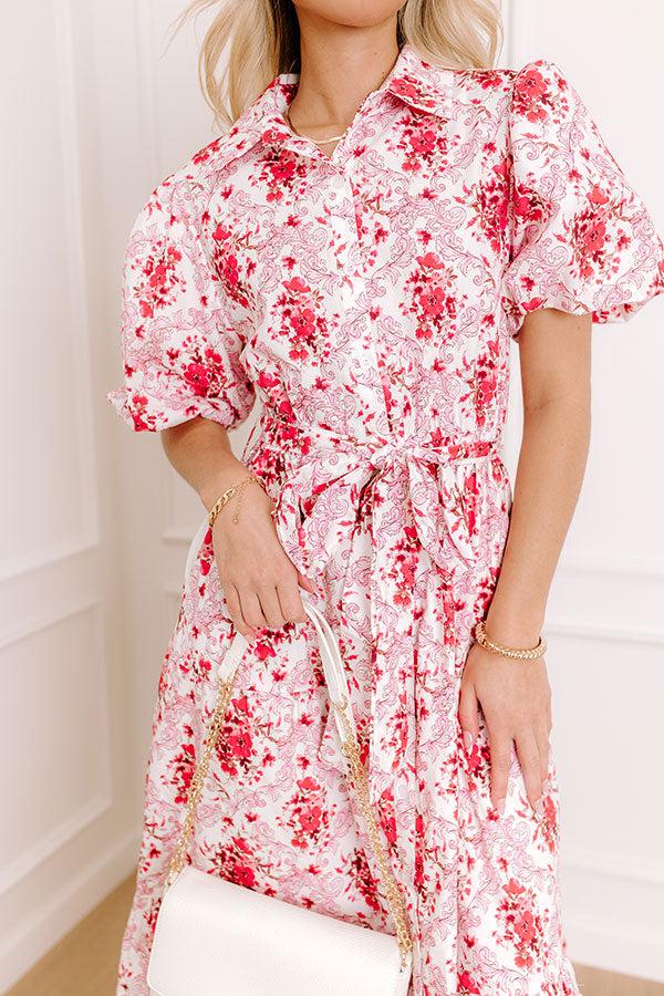 Love-Struck Floral Midi Dress in Blush Product Image