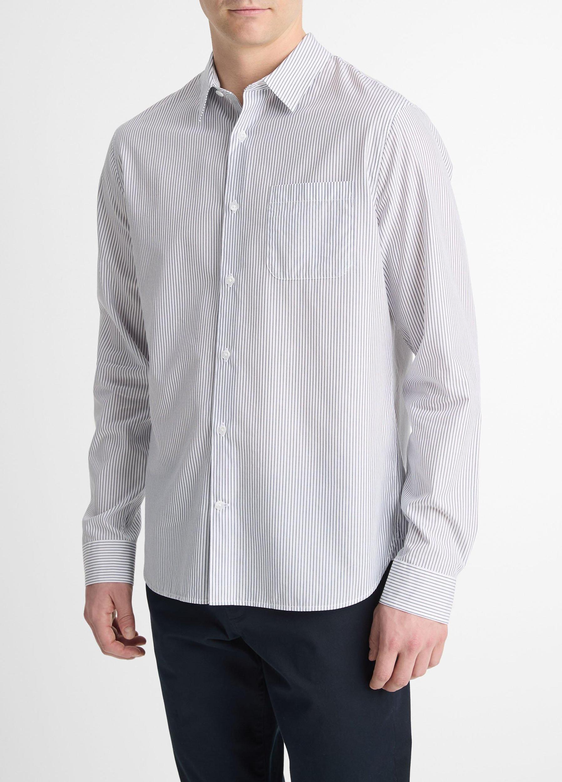 Basin Stripe Cotton-Blend Long-Sleeve Shirt Product Image