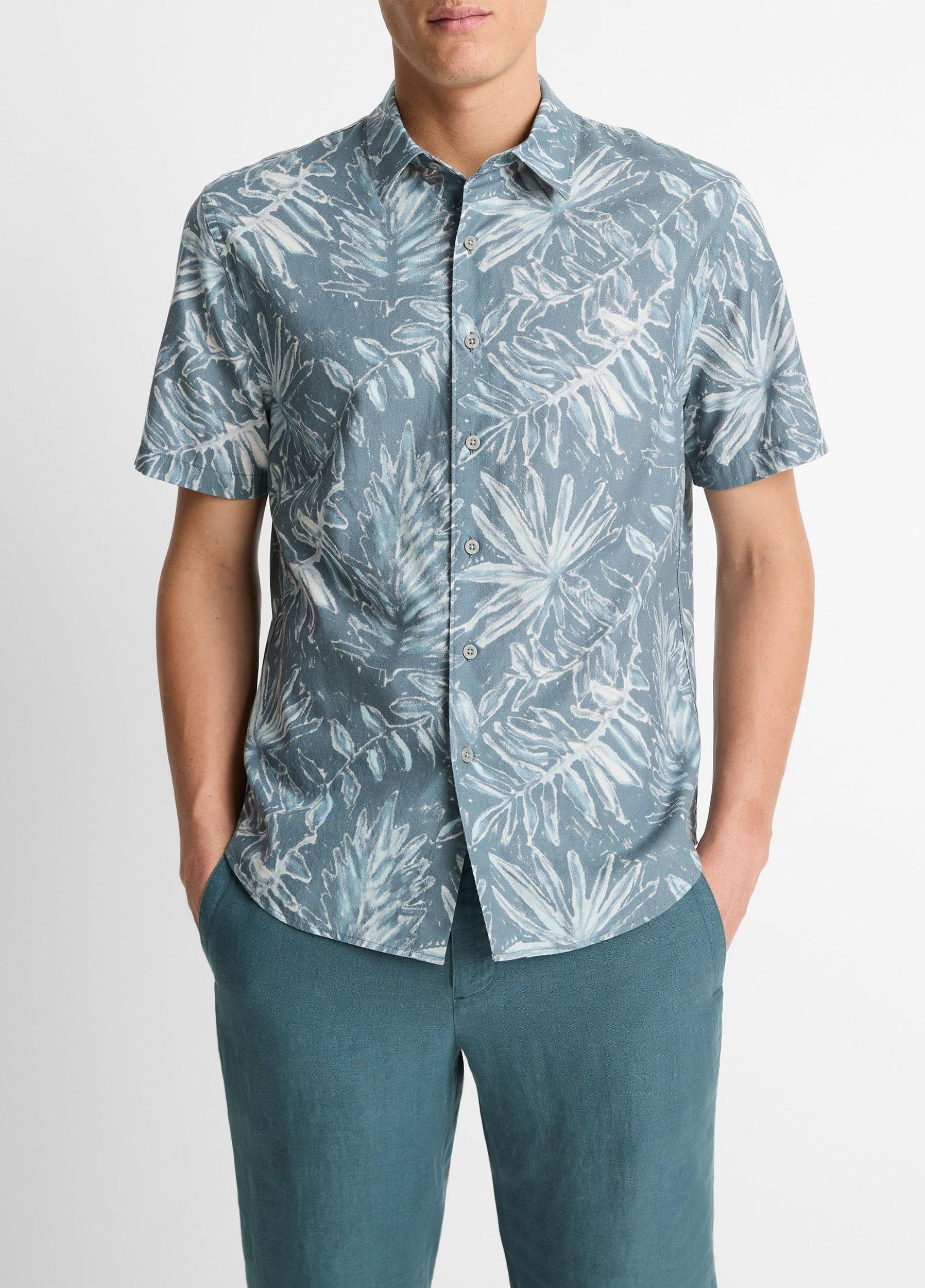 Venice Palms Cotton-Blend Short-Sleeve Shirt Product Image