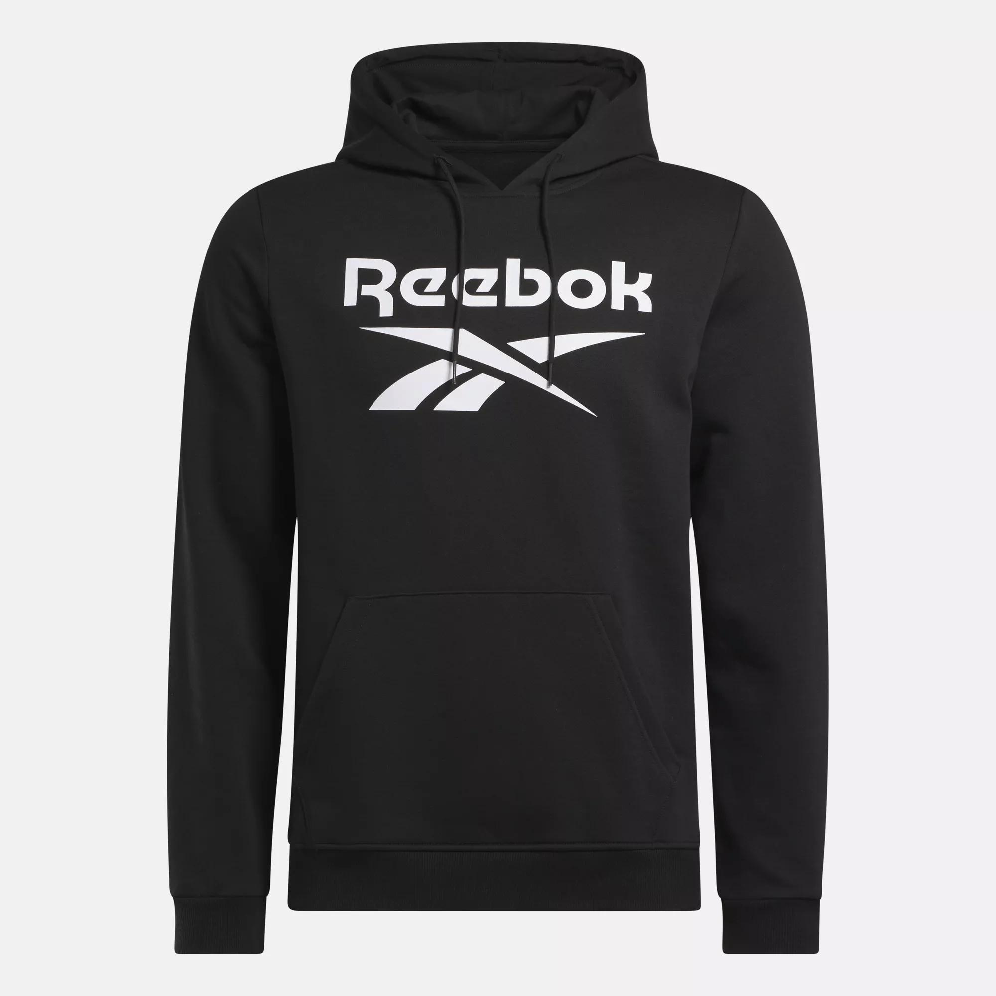Men's Reebok Identity Fleece Stacked Logo Pullover Hoodie Male Product Image