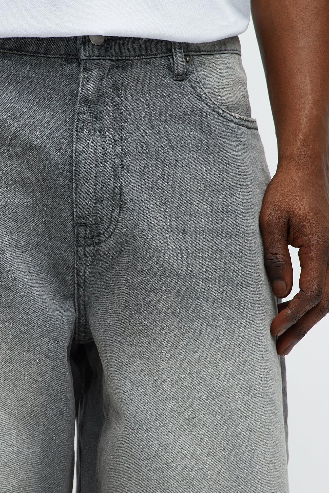 Baggy Shadowline Denim Short - Grey Product Image