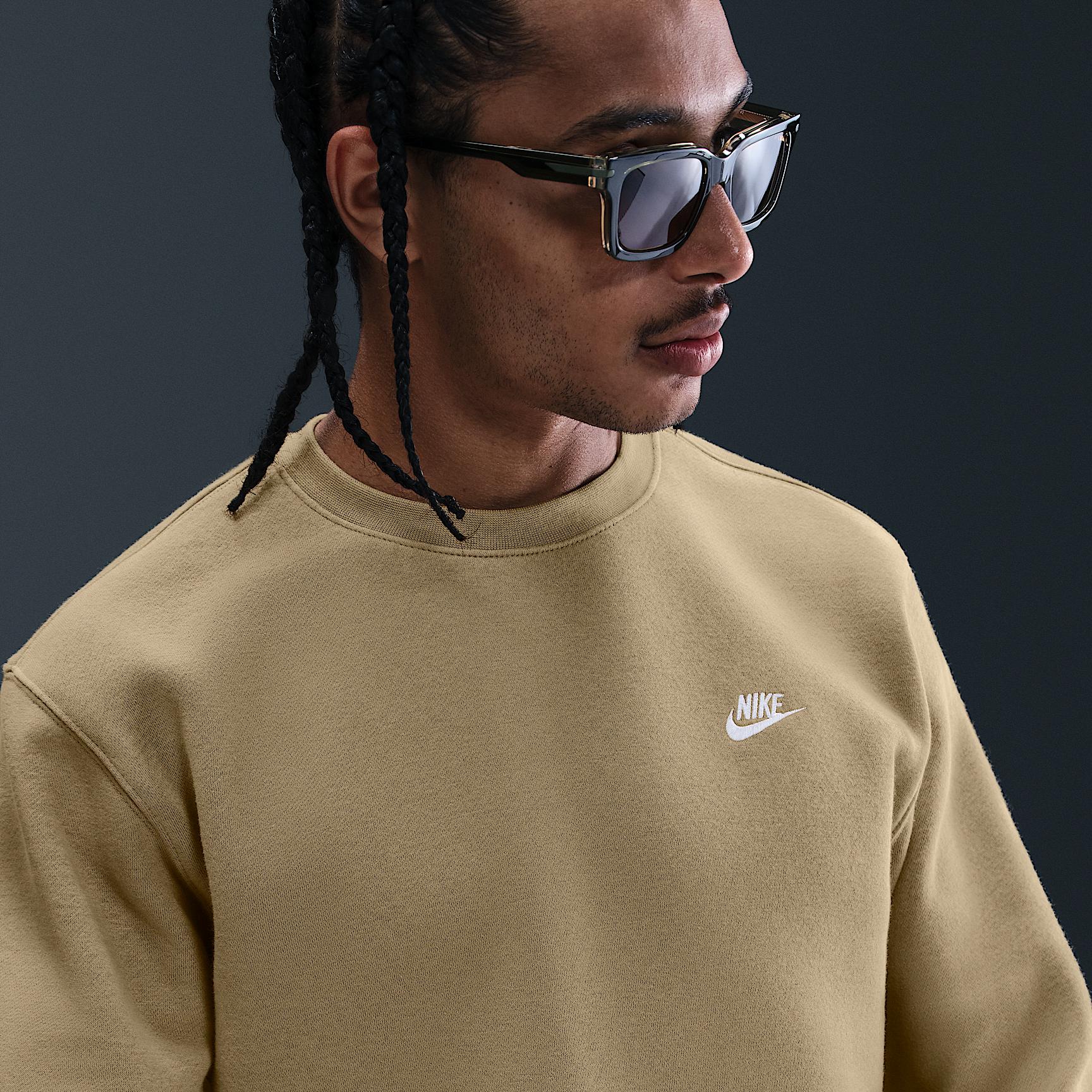 Nike Mens Nike Club Crew - Mens Parachute Beige/White Product Image