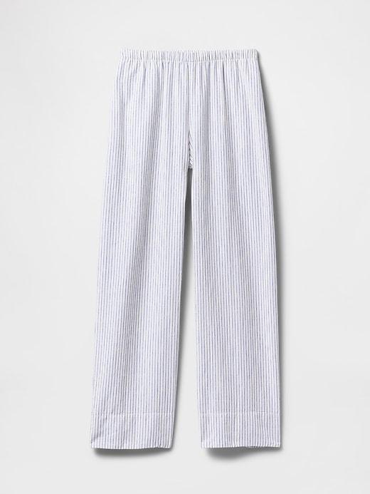 Linen-Blend Easy Wide-Hem Pants Product Image
