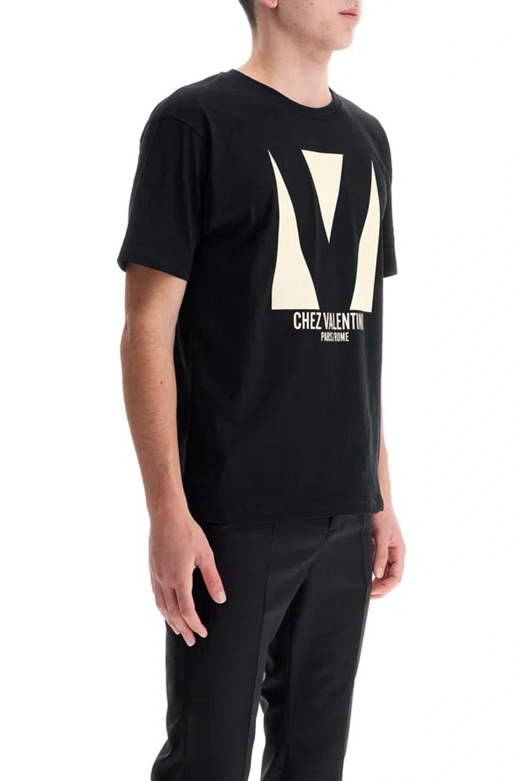 VALENTINO Crew Neck Short Sleeves T-shirts In Black Product Image