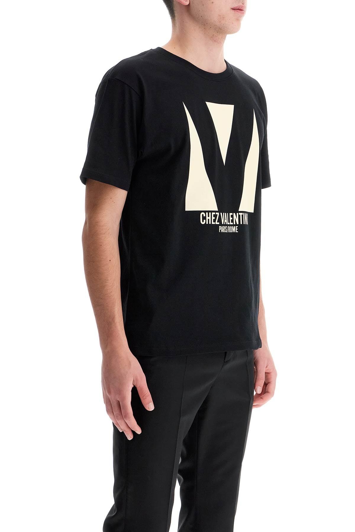 VALENTINO Crew Neck Short Sleeves T-shirts In Black Product Image