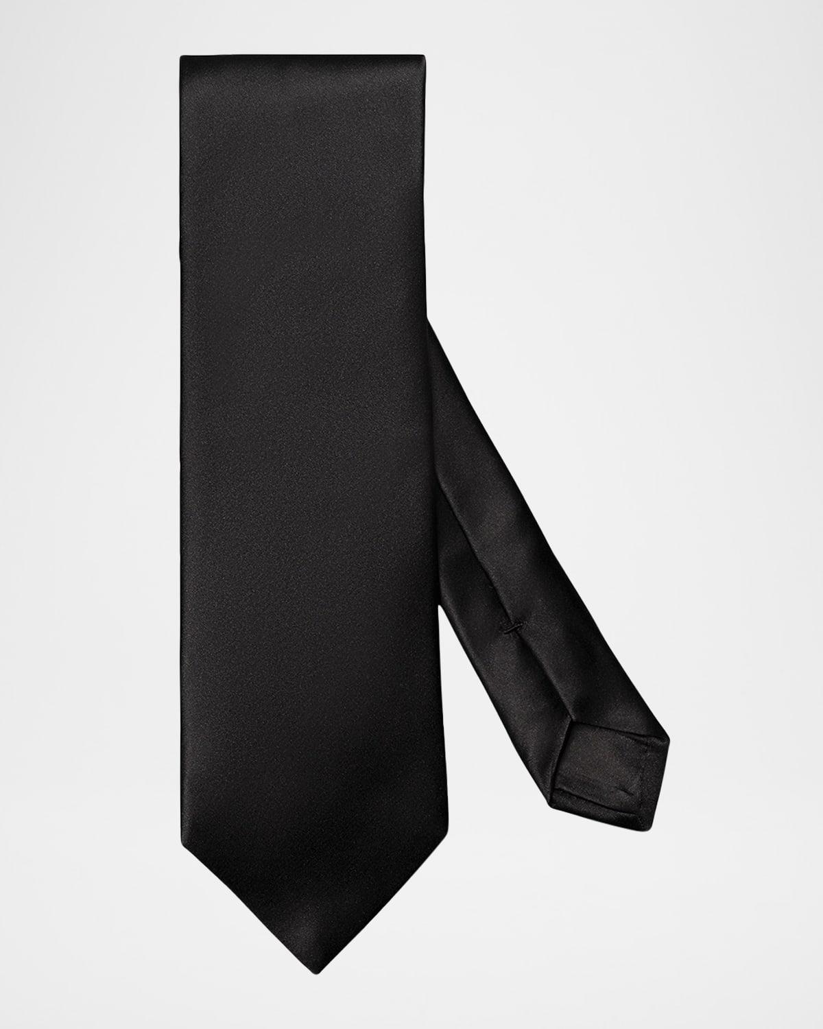 Mens Solid Satin Silk Tie Product Image