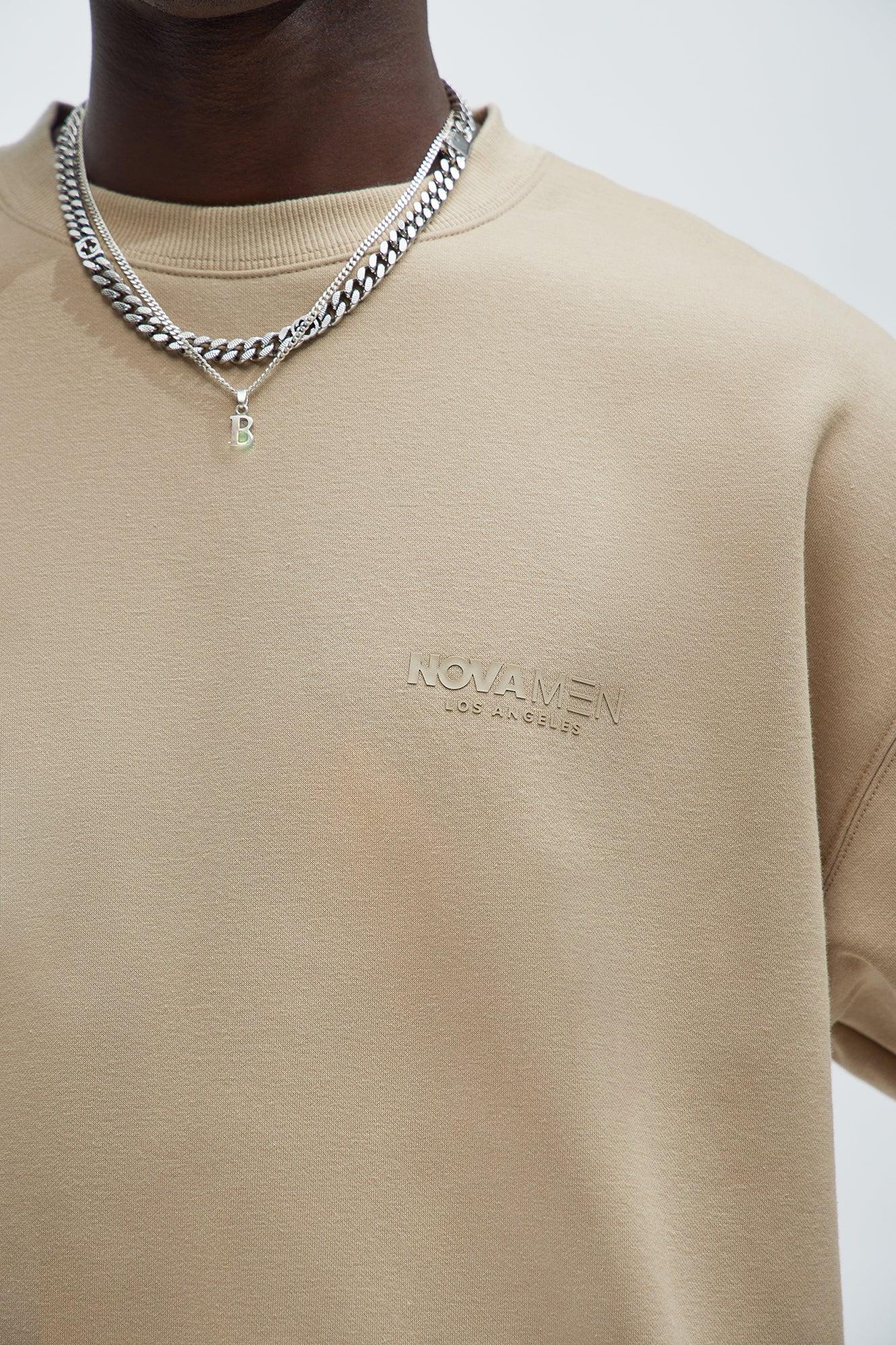 Tyson Novamen Oversized Sweatshirt - Taupe Product Image