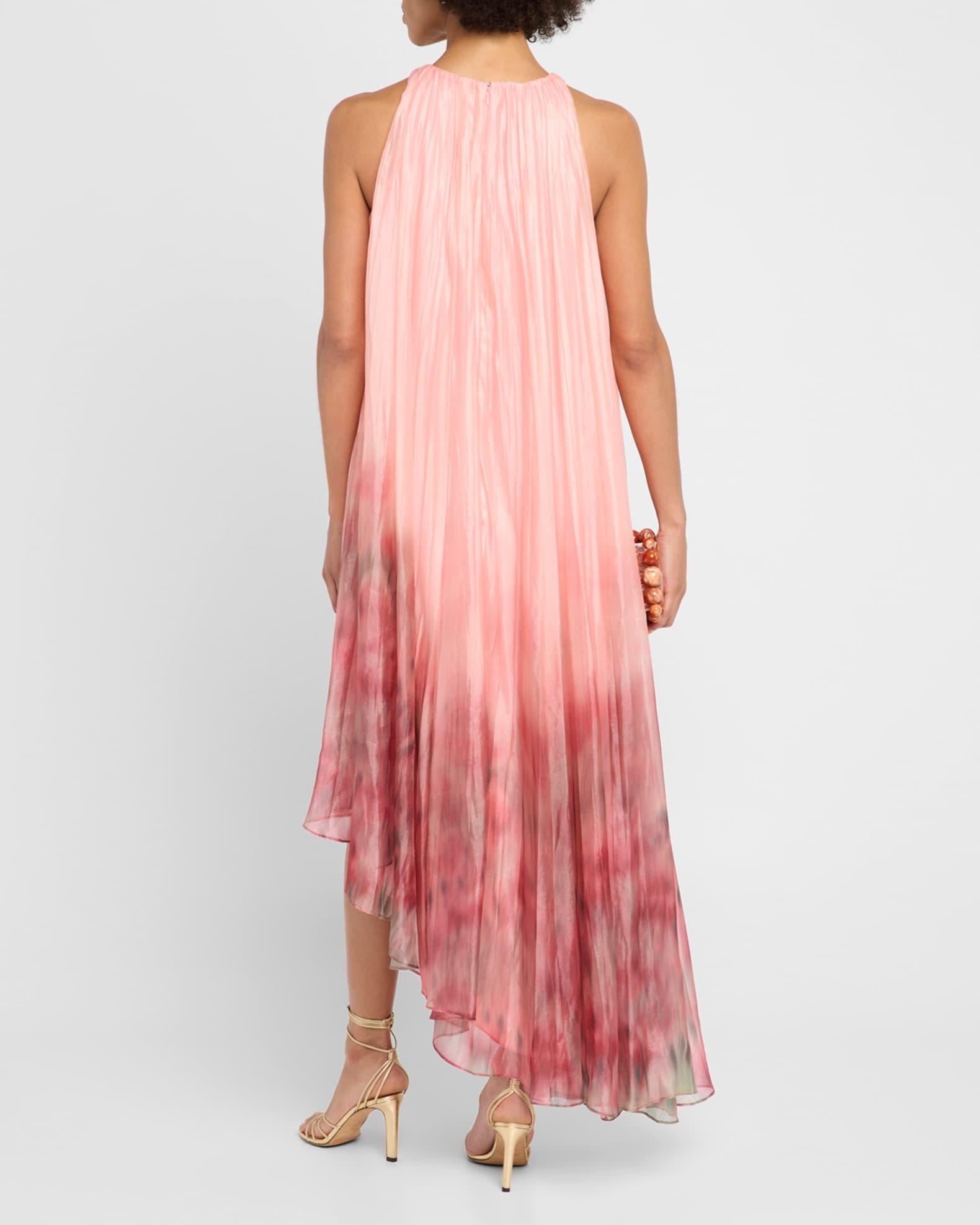 High-Low Shimmer Trapeze Halter Gown Product Image