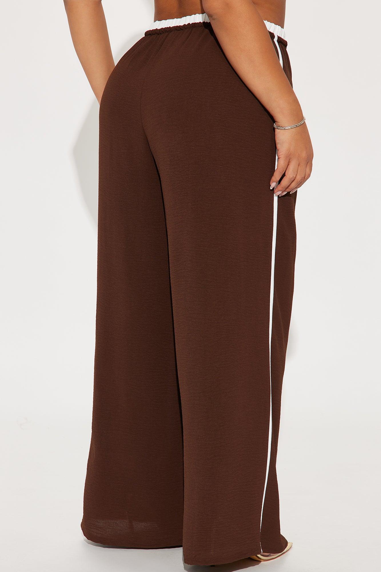 Dana Double Waistband Track Pant - Chocolate Product Image