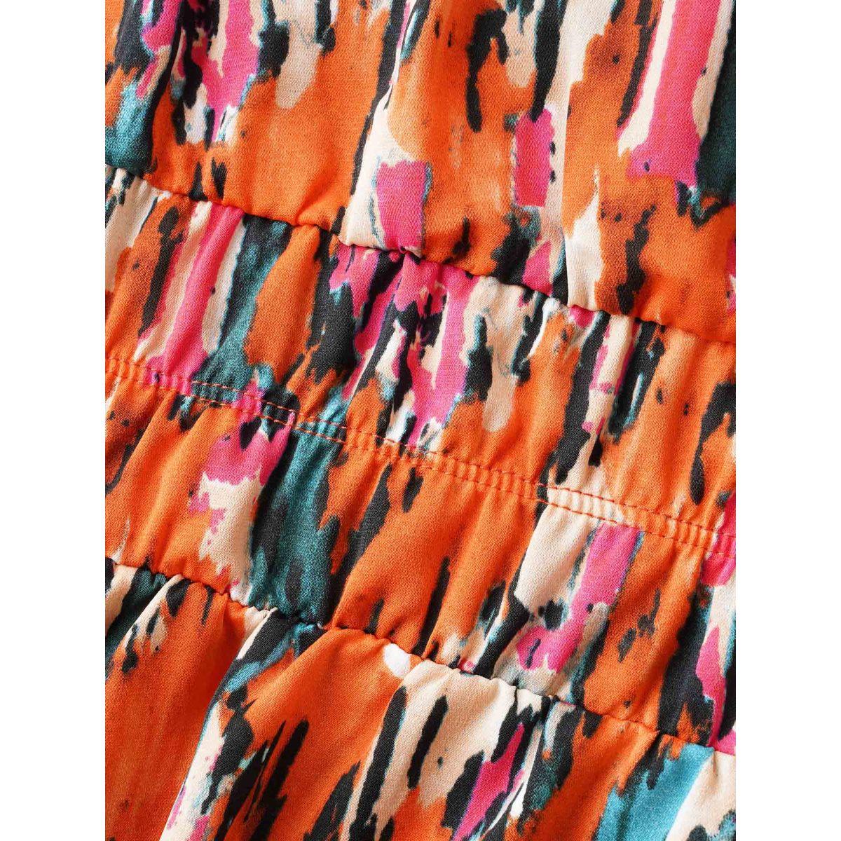 Plus Size Spring Fling Shirred Waist Pockets Midi Dress OrangeRed Women Overlap Collar Sleeveless Curvy BloomChic 30/6X Product Image